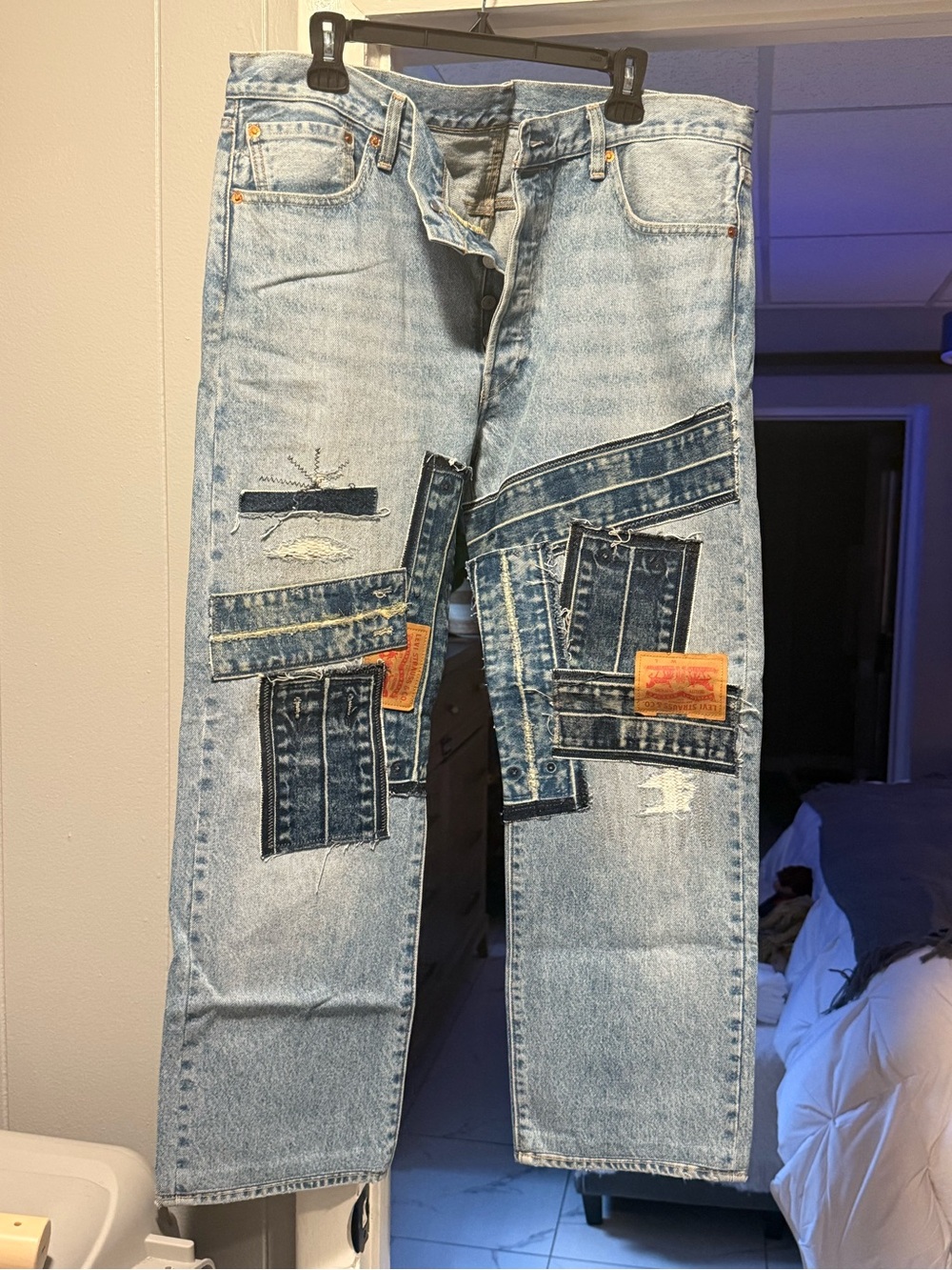Light Blue Levi Patchwork Men’s Jeans